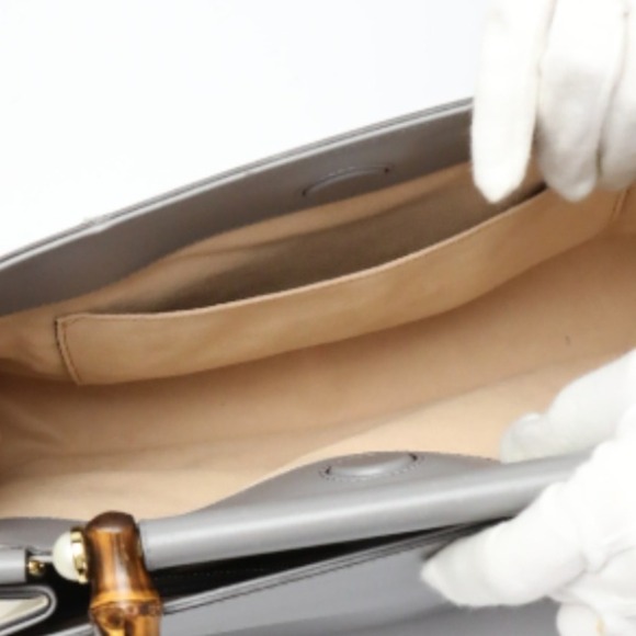 GUCCI Gray Bamboo Bag - Picture 14 of 16